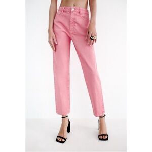 Pink Zara mom fit denim jeans